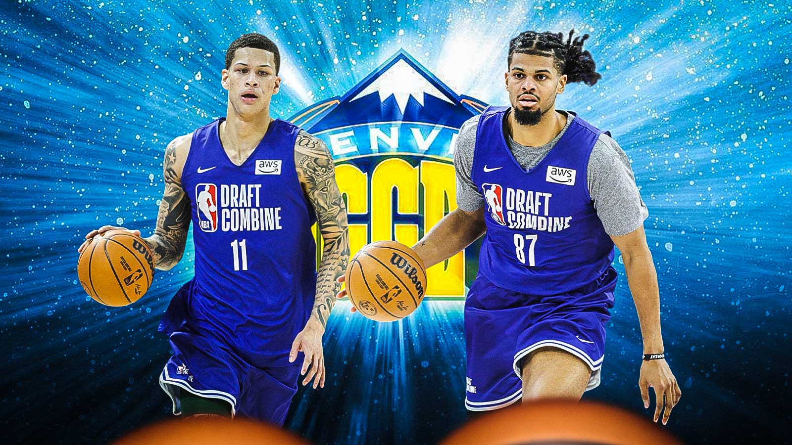 - Trevon Brazile, Bryce Hopkins beside each other - Denver Nuggets wallpaper in the background