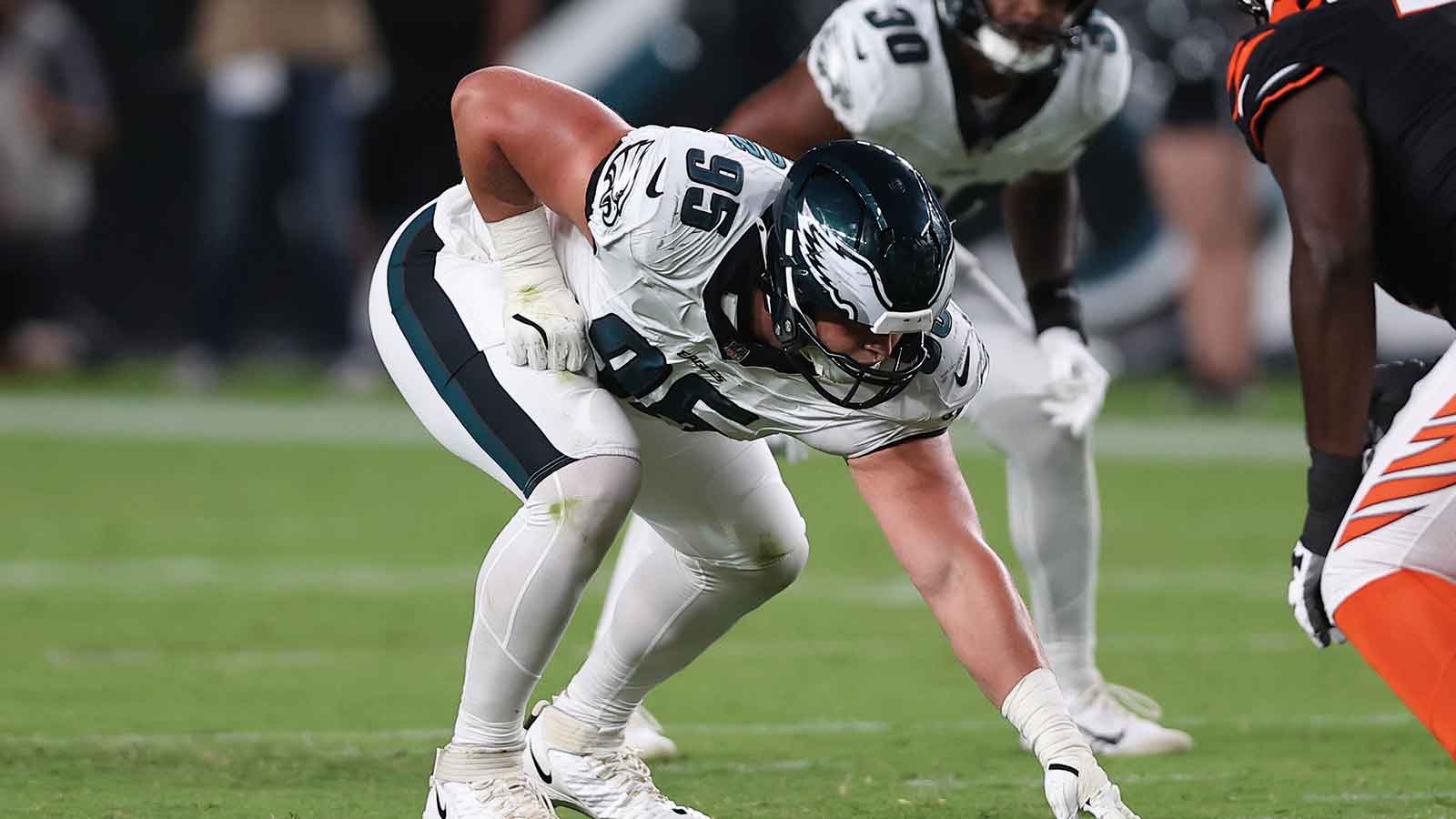 Philadelphia Eagles defensive tackle Ty Robinson (95) in action against the Cincinnati Bengals at Lincoln Financial Field. 