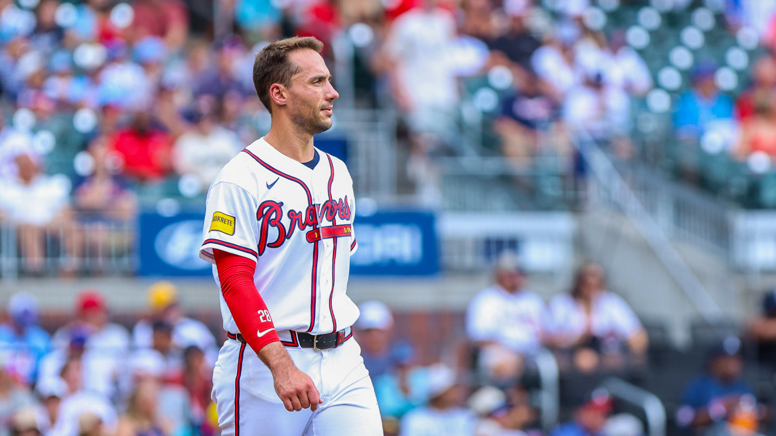 Atlanta Braves first baseman Matt Olson (28) during the game against the San Diego Padres during the first inning at Truist Park.