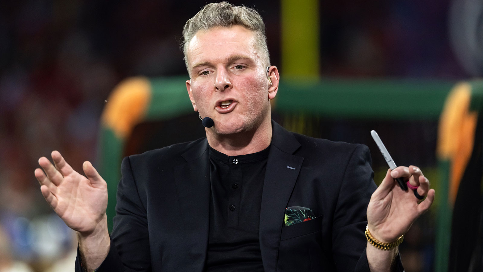 ESPN talent Pat McAfee at the Fiesta Bowl.
