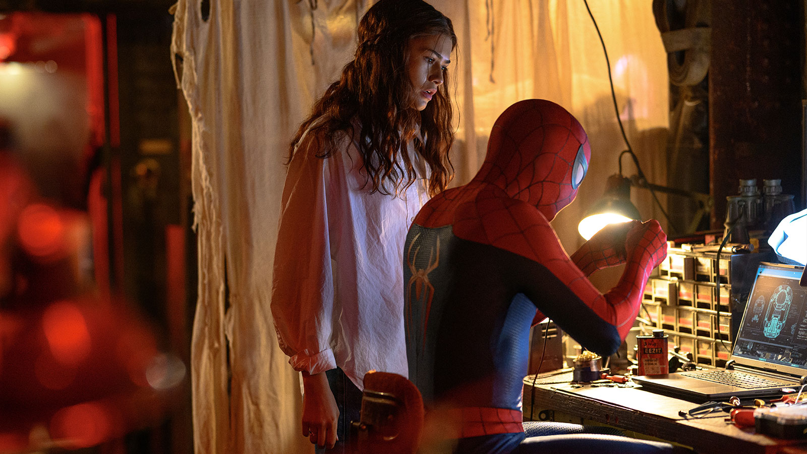 Zendaya as MJ and Tom Holland as Peter Parker in Spider-Man: Brand New Day.