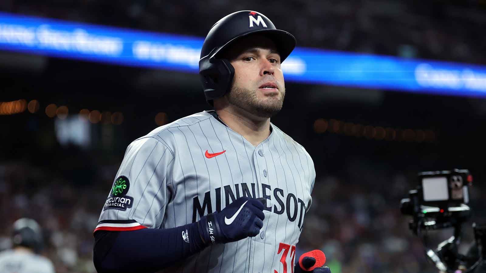 Minnesota Twins catcher Victor Caratini against the Arizona Diamondbacks at Chase Field.