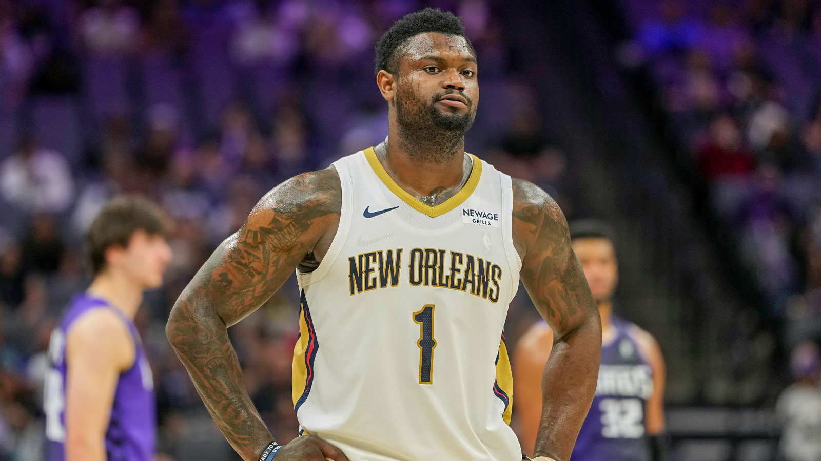 New Orleans Pelicans forward Zion Williamson (1) during the fourth quarter against the Sacramento Kings at Golden 1 Center.