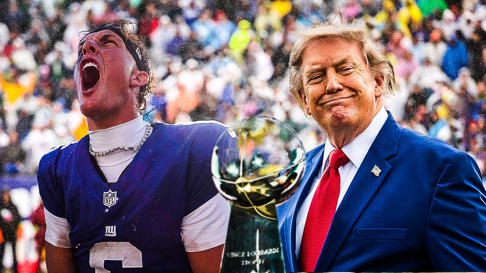 Donald Trump gushes over Giants’ Jaxson Dart after rally intro with bold Super Bowl prediction