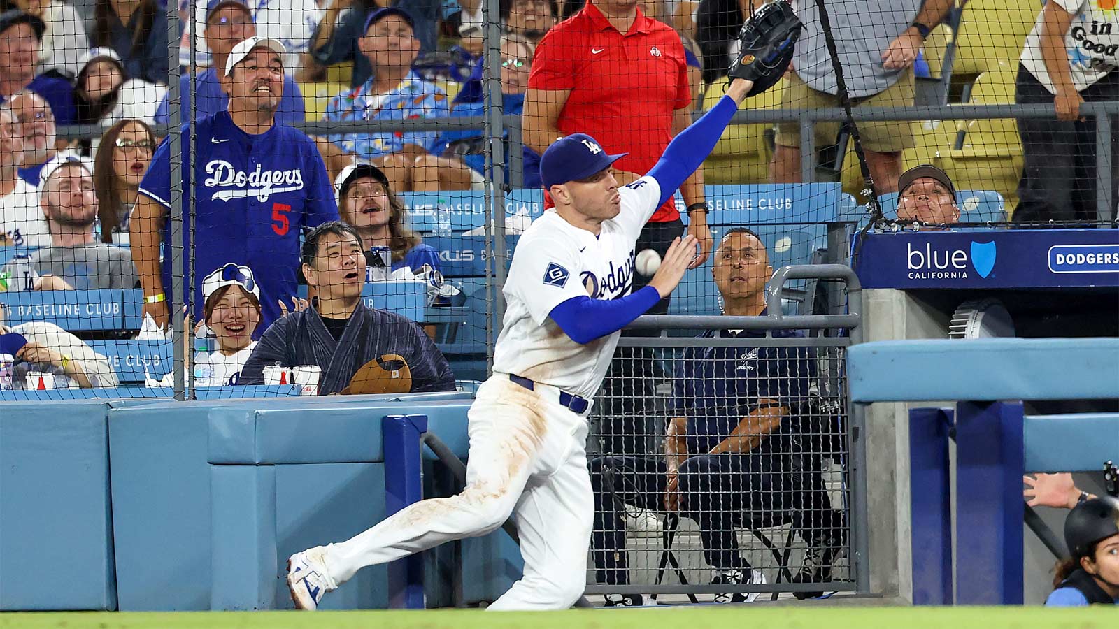 Dodgers’ Freddie Freeman ‘sore’ in 4 different spots after dugout fall, but there’s a silver lining