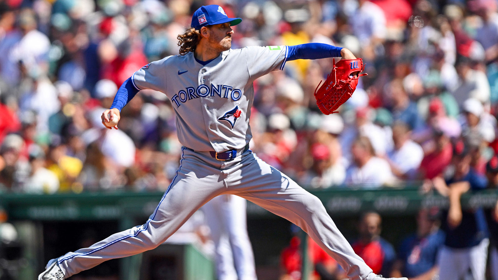 Toronto Blue Jays pitcher Kevin Gausman (34) pitches against the Boston Red Sox during the sixth inning at Fenway Park. 