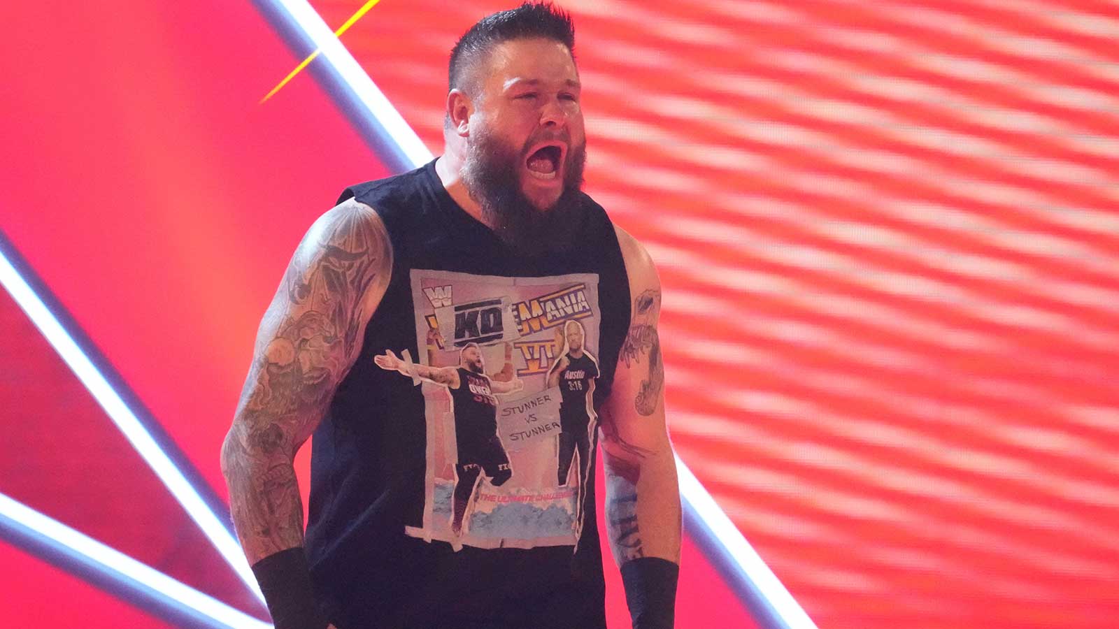 WWE Superstar Kevin Owens at WrestleMania 38.