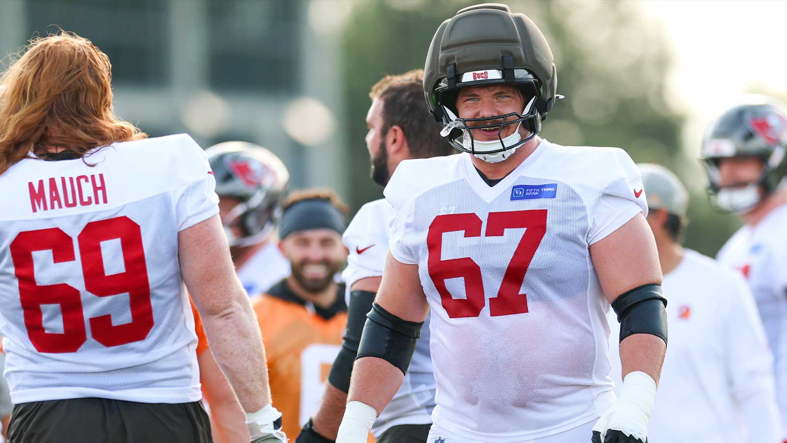 Buccaneers tackle Luke Goedeke sounds off on role in multiple practice fights vs. Jets