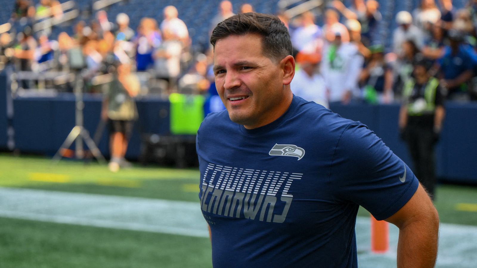 Seattle Seahawks head coach Mike MacDonald before the game between the Seattle Seahawks and the Dallas Cowboys at Lumen Field.
