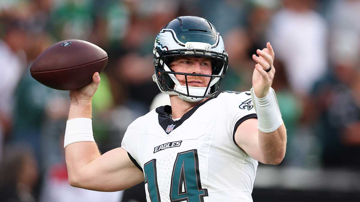 Eagles’ Andy Dalton throws brutal INT after replacing Jalen Hurts on MNF