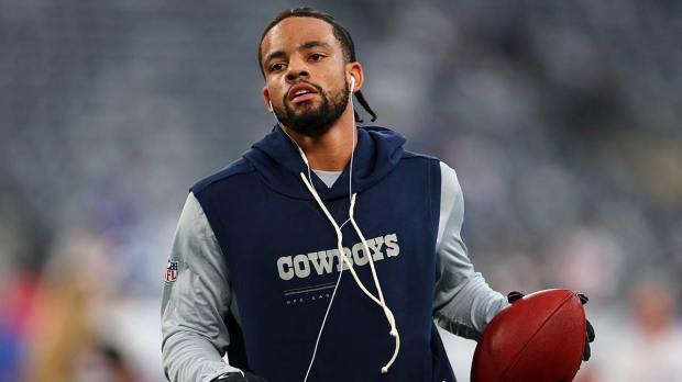 Dallas Cowboys cornerback Cobie Durant (2) warms up prior to the game against the New York Giants at MetLife Stadium.