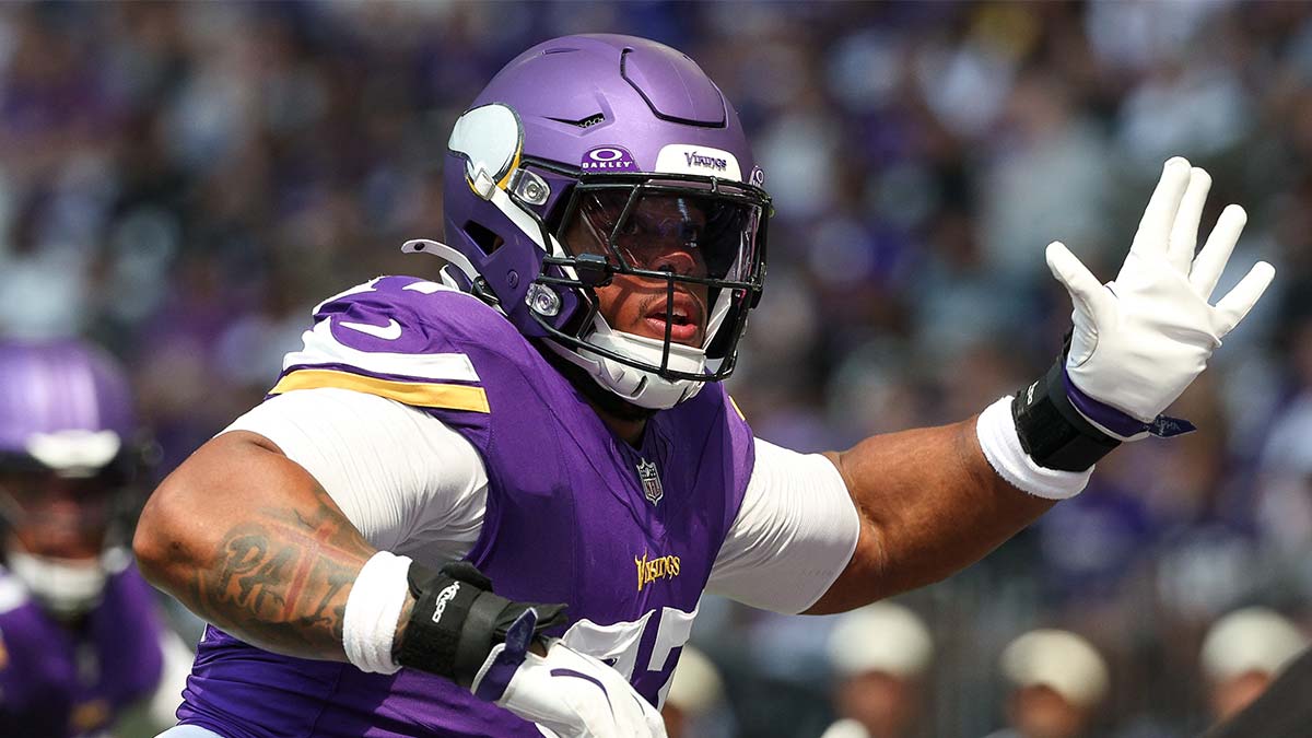 Minnesota Vikings defensive tackle Domonique Orange (97) in action against the Baltimore Ravens during the first half at U.S. Bank Stadium. 