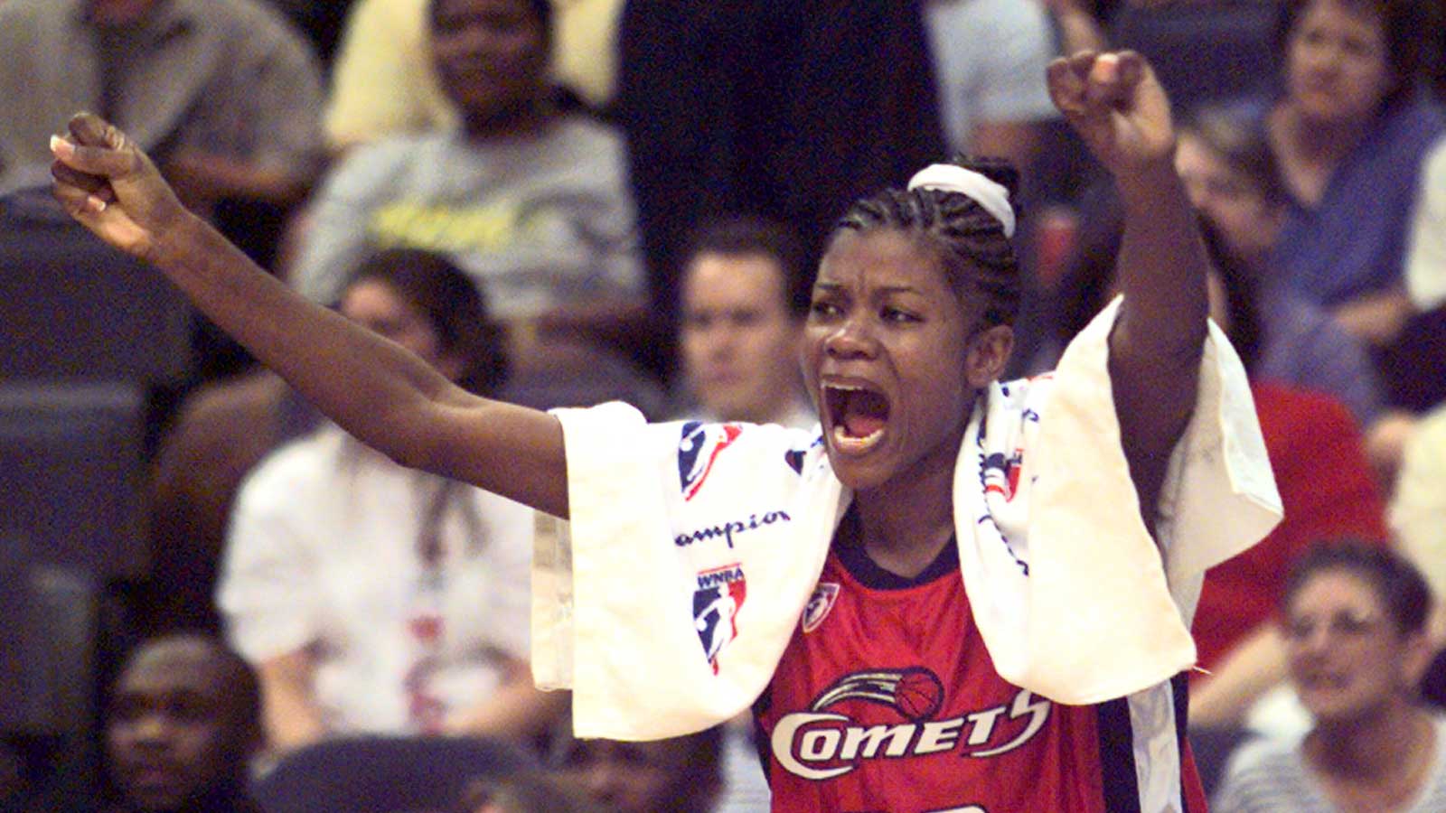 Comets tease upcoming season with Sheryl Swoopes championship flex