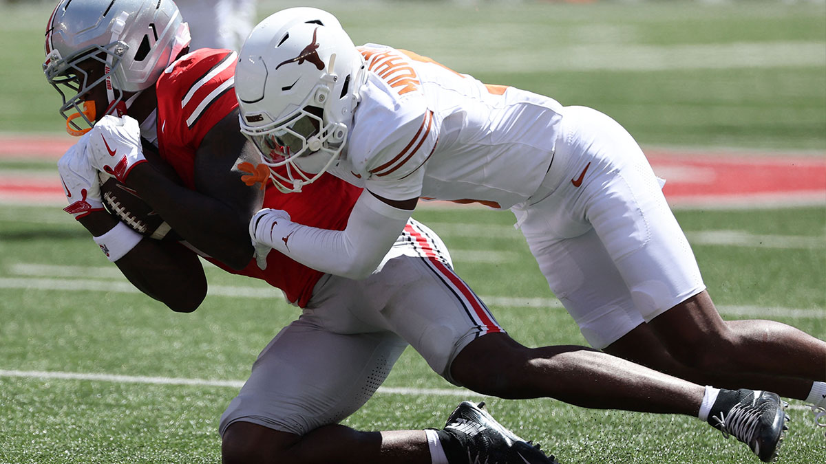 Why Texas coach Steve Sarkisian has baseball on mind when trying to stop Julio Jones, A.J. Brown clone Jeremiah Smith