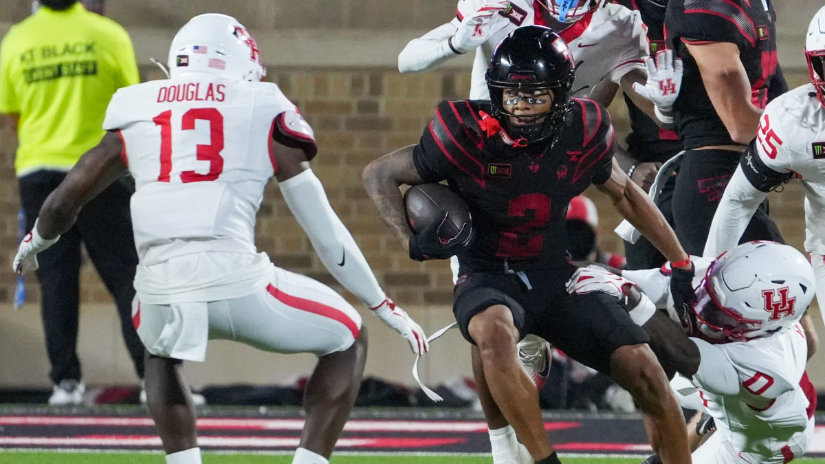 Texas Tech's Kenny Johnson returns a punt against Houston during a Big 12 Conference football game, Friday, Sept. 18, 2026, at Galaxy Stadium.