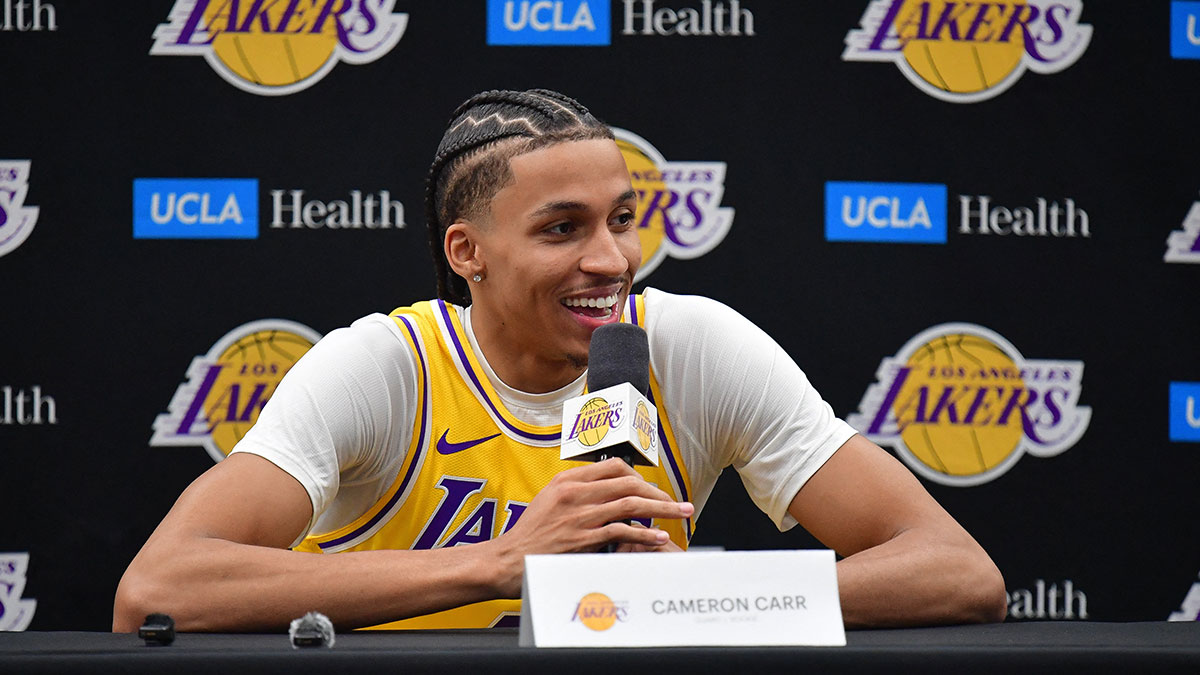Lakers’ Cameron Carr gets candid with admission about first media day