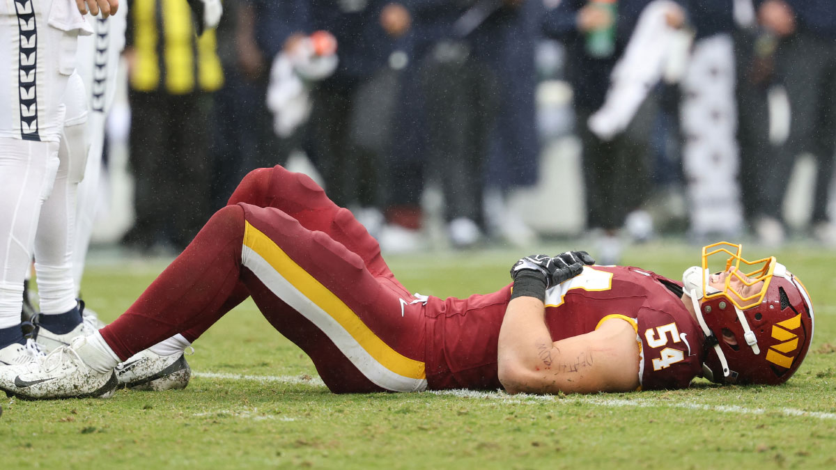 Commanders’ Leo Chenal done for season with fractured neck, but there’s a silver lining