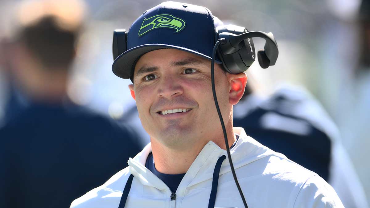 Seattle Seahawks head coach Mike MacDonald is seen prior to the game against the Los Angeles Chargers at Lumen Field.
