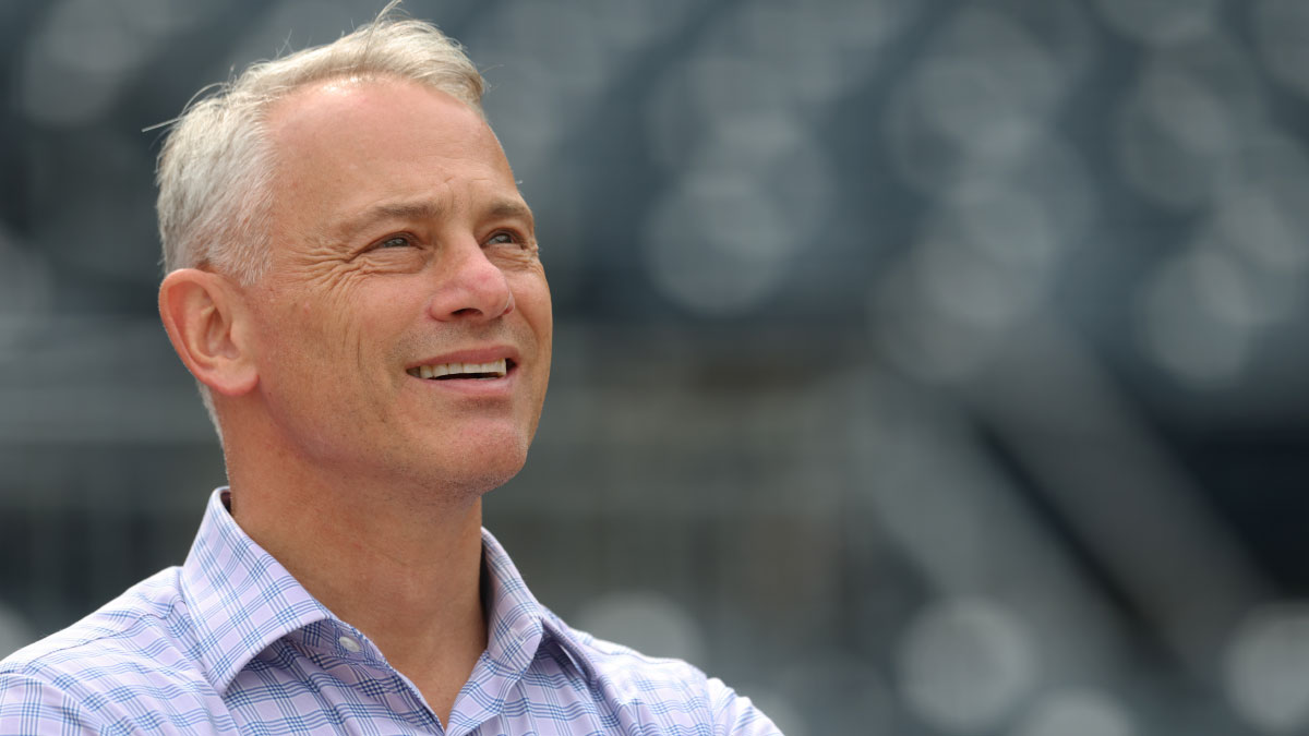 Chicago Cubs president of baseball operations Jed Hoyer observes batting practice before the Pittsburgh Pirates host the Cubs at PNC Park.