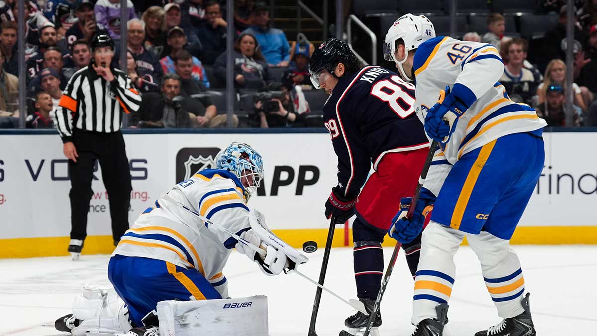 Blue Jackets’ Matthew Knies wastes no time getting on the board with perfect finish in Columbus debut