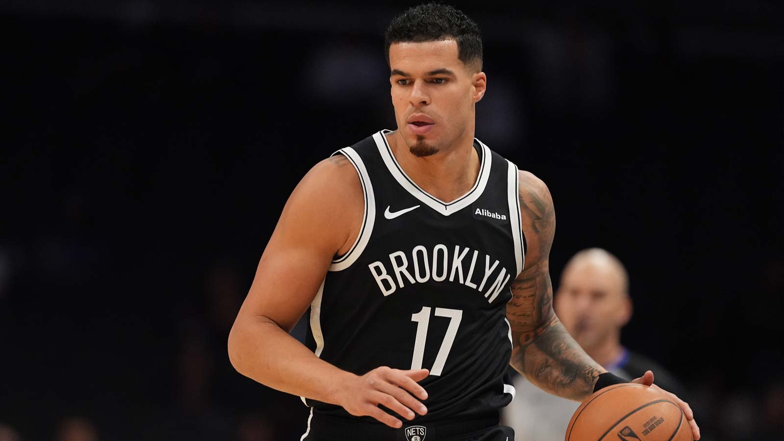 Brooklyn Nets forward Michael Porter Jr. (17) handles the ball during the first quarter against the Charlotte Hornets at Spectrum Center.