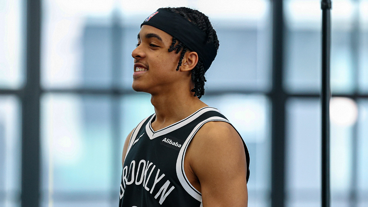 Brooklyn Nets Mikel Brown Jr. (0) poses for a portrait during media day at Brooklyn Nets HSS Training Center.
