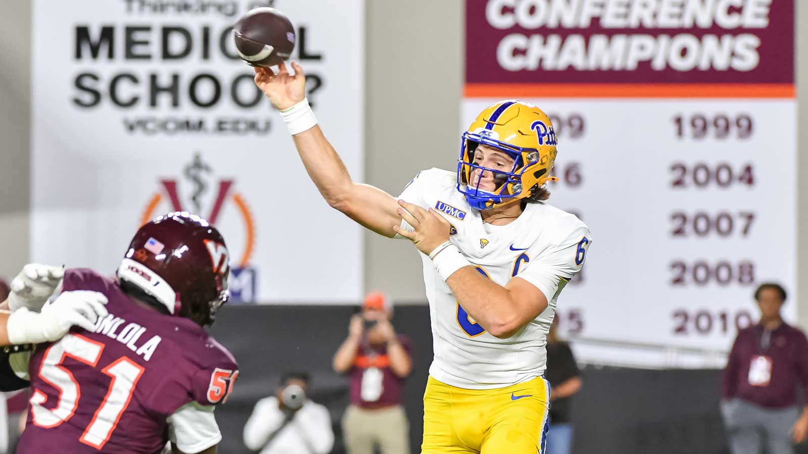 Pittsburgh’s Mason Heintschel getting MRI after leaving win vs. Virginia Tech with injury